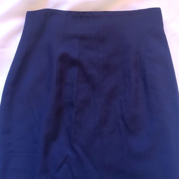 Express 90s Pencil Skirt Wool Blend Midi Sailor Silver Buttons 6 7 8 S M Navy - Picture 9 of 11